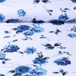 Jersey – Impression digitale Roses Blanc Bleu