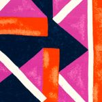 Viskosjersey - Mönstermix Navy multicolor