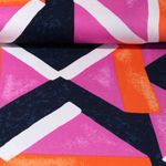 Jersey de viscose - Mélange de motifs Multicolore Bleu marine foncé