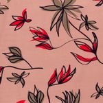 Bomull - Satin Stretch Blad och Blomma Rosenträ
