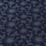 Musselin - Sommerblumen auf Marine