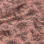 Mousseline – fleurs d'été sur vieux rose