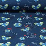 Sommersweat - French Terry Safe The Planet Jeansblau