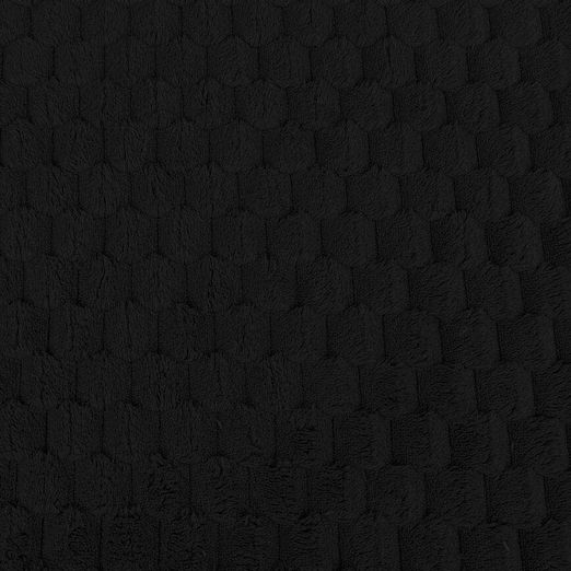 Teddyplüsch - Wabenmuster Uni Schwarz Teddyplüsch - Wabenmuster Uni Schwarz