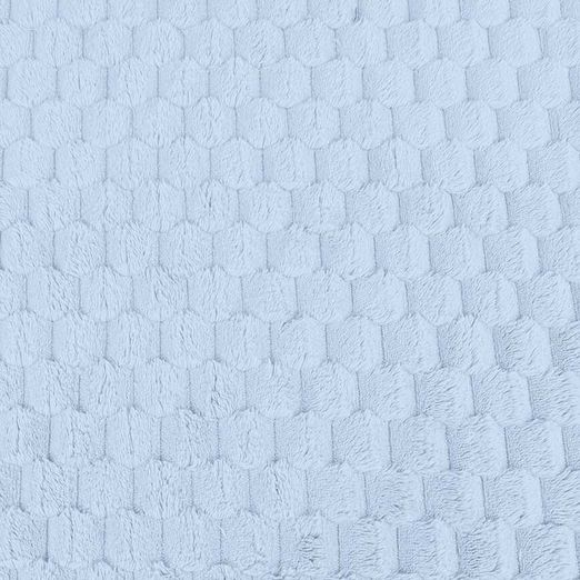 Teddyplüsch - Wabenmuster Uni Hellblau