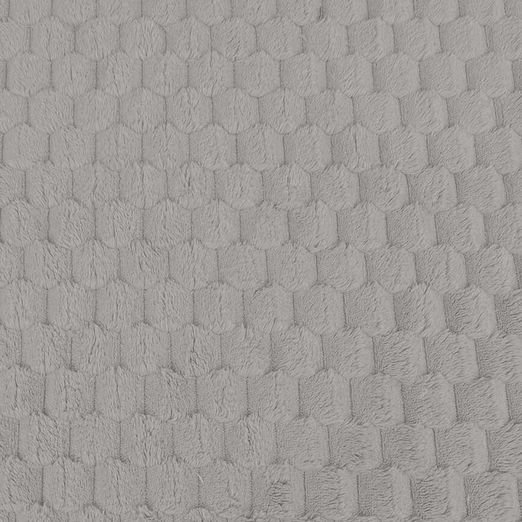 Teddyplüsch - Wabenmuster Uni Grau