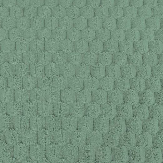 Teddyplüsch - Wabenmuster Uni Altgrün