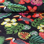 Baumwolle Webware - Afrika Tukan Schwarz