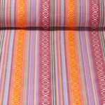 Toile canevas Jacquard – Tissu mexicain rayé Mélange Orange Rose vif