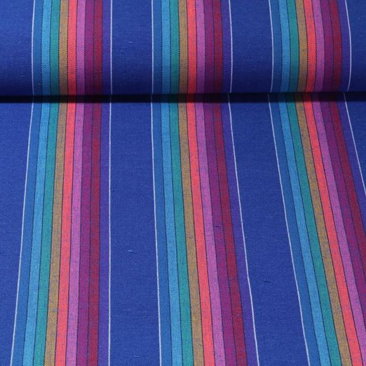 Jacquard Canvas - Mexiko Streifen Blau Garngefärbt