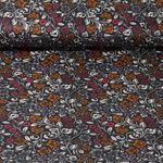 Beschichtete Baumwolle - Blumenranken Schwarz