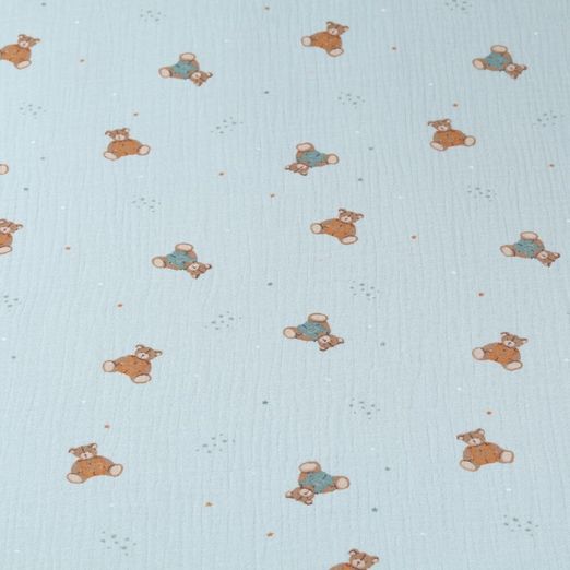 Musselin - Bären auf Jadegrün
