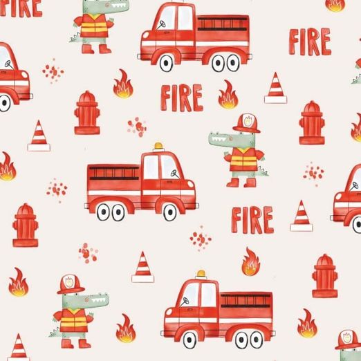 Jersey - Digitaldruck Fire Kroko auf Ecru