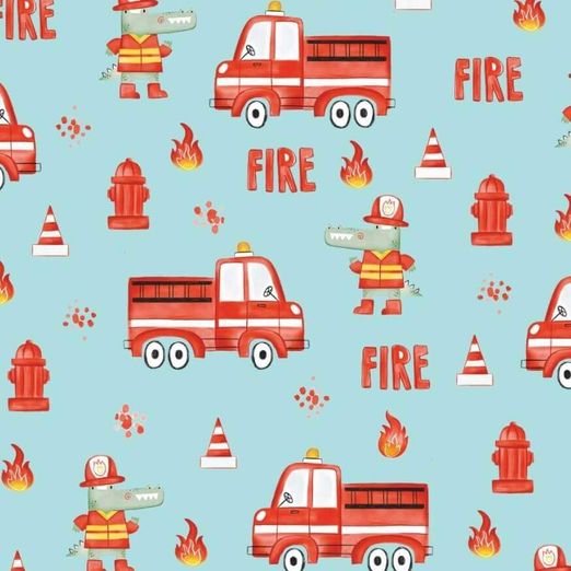 Jersey - Digitaldruck Fire Kroko auf Helltürkis