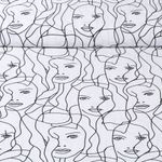 Popeline de viscose - Visages Blanc