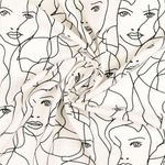 Popelina de Viscosa - Caras Blanco