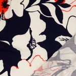 Viscose Popeline - Grote bladeren en bloemen wit rood