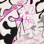 Viscose popeline - Grote bladeren en witte bloemen