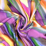 Jersey côtelé - impression numérique vagues jaune multicolore