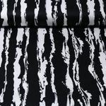 Baumwolle Satin - Stretch Streifen Pinsel Schwarz