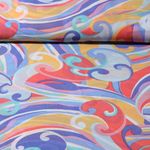 Tissu voile chiffon - Rétro vintage multicolore Bleu
