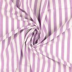 Viscose popeline - gestreept paars-wit, garengeverfd