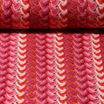 Strickjersey - Zackenspitzen Pink Ecru