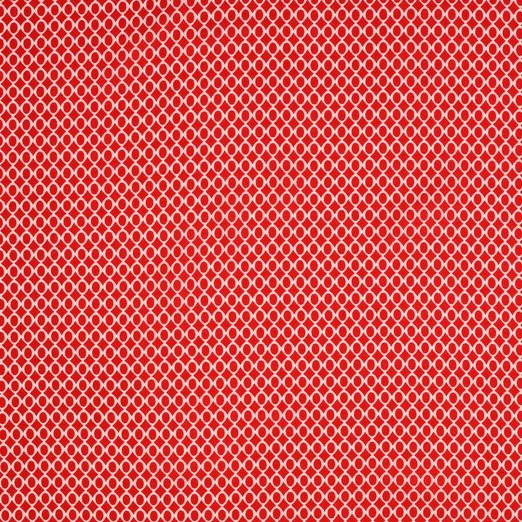 Viskose Popeline - Kringel Retro Weiß auf Rot