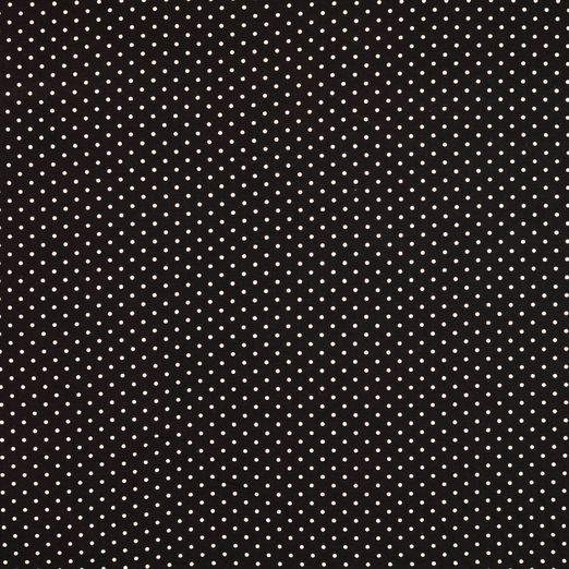 Viskose Popeline - Kleine Punkte Weiß auf Schwarz