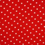 Viskose Popeline - Große Punkte Weiß auf Rot