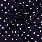 Popeline de viscose – Gros pois blancs sur marine