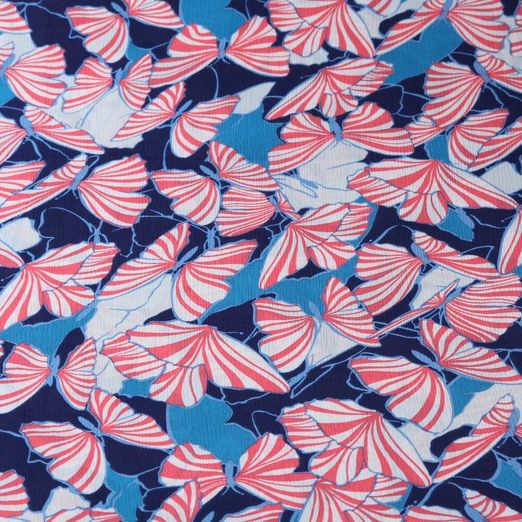 Yoryu Chiffon Schmetterlinge auf Blau