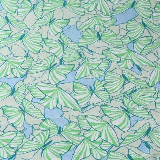 Yoryu Chiffon Schmetterlinge auf Grün