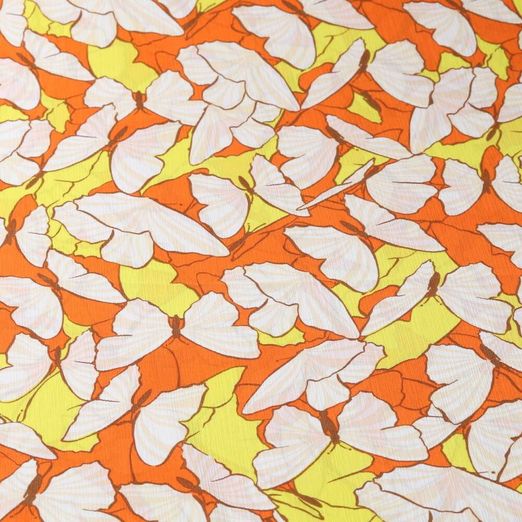 Yoryu Chiffon Schmetterlinge auf Orange