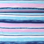 Viskosejersey - Streifen Aquarell Blau Rosa 