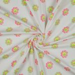 Jersey - Grappige bloemen wit neon