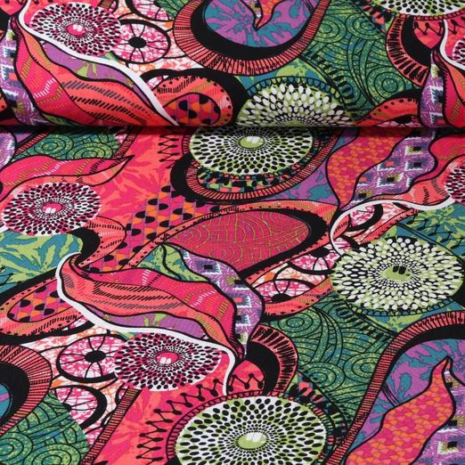 Viscose - Mélange africain Fuchsia