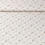 Baumwoll-Popeline - Hundepfoten Beige