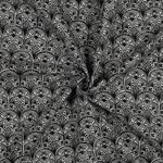 Katoenen canvas - Digitale print stempelprint zwart