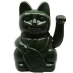 Maneki Neko - Glückskatze L - dunkelgrün-1