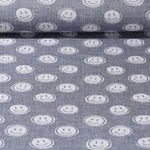 Baumwolle Musselin - Jacquard Smileys Navy-0