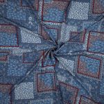 Viskose - Digitaldruck Patchwork Blau