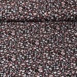 Viscose - Impression digitale Petites fleurs Noir avec bord-0