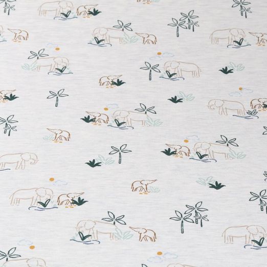 Jersey - Melange Elefanten Ecru