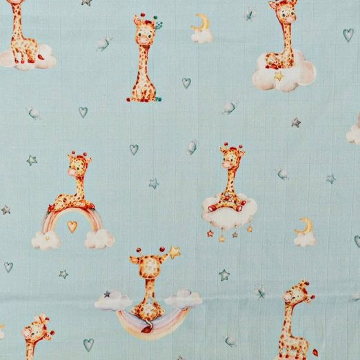 Musselin - Kleine Giraffen Mint