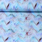 Jersey - Digitaldruck ZickZack Aquarell Blau
