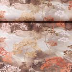 Toile de coton canevas - Impression digitale Fleurs Marron caramel-0