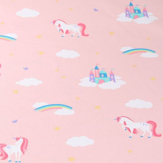Canvas - Einhörner mit Traumschlösser Rosa