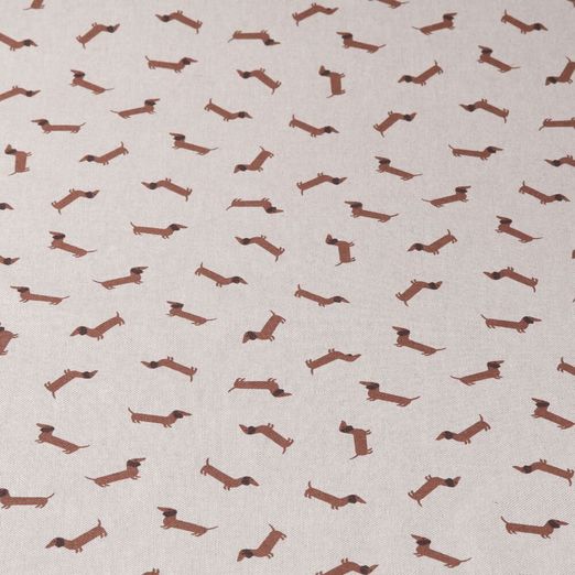 Canvas - Dackel Leinenlook Beige