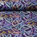 Velours côtelé Babycord / milleraies - Coeurs Violet